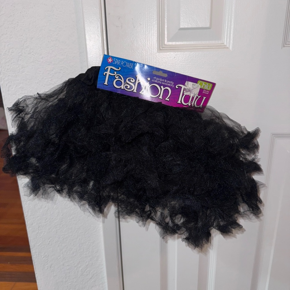 NWT black Tutu Skirt tulle ballet dance dress up Halloween kids one size - Picture 2 of 5